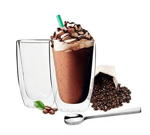 Sendez 2x 450ml Doppelwandige Latte Macchiato Gläser Kaffegläser Teegläser 2-6tlg. (2-tlg.)
