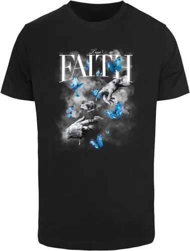 MisterTee Faith Butterfly Tee - Schwarz M - Herren-Shirt aus 100% Baumwolle, bedruckt mit einem einzigartigen Schmetterlingsdesign für einen lässigen Look.