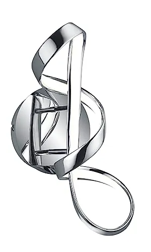 Reality Leuchten LED Wandleuchte Perugia R27091106 - Dimmbare Metall Chrom Leuchte - Moderne LED Wandleuchte aus Metall Chrom mit 18 Watt LED, 30000 Stunden Lebensdauer und Switch Dimmer für individuelle Lichtstimmungen. Ideal für stilvolle Raumgestaltung.