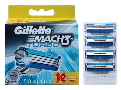 GILLETTE MACH3 Turbo Rasierklingen im tKh ohne Verpackung / 4 Stück Klingen 4