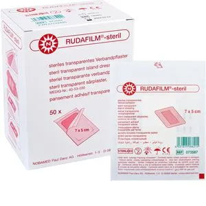 Nobamed Pflaster Rudafilm, 50 Strips, wasserdicht, steril, sensitiv, elastisch, 7 x 5cm