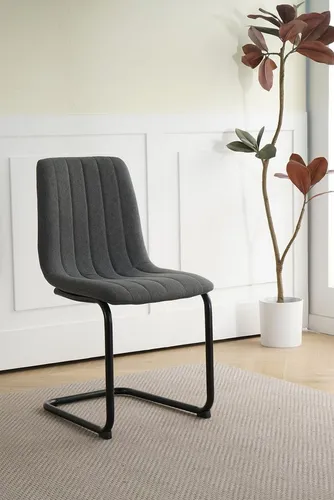 Möbilia Freischwinger-Stuhl, 2er-Set – anthrazit-schwarz