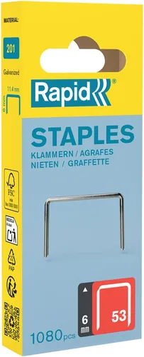 Rapid Feindrahtklammern Typ 53 6 mm 1.080 Stück von Rapid Tools