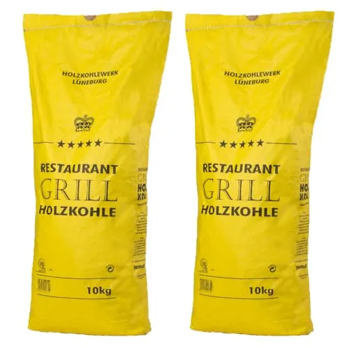 Premium Restaurantholzkohle Steakhousekohle - 20 KG - Erlebe unvergessliche Grillmomente mit unserer hochwertigen Restaurantholzkohle. Sie bietet eine langanhaltende, heiße Glut und reduziert den Reinigungsaufwand durch weniger Asche. Ideal für Gastronomie und große Grill-Events.
