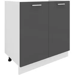VCM Unterschrank/Frontblende Esilo - Waschbeckenschrank in Weiß/Anthrazit - Küchenschrank mit pflegeleichter Oberfläche, höhenverstellbaren Füßen und modernem Design, ideal für jede Küche.