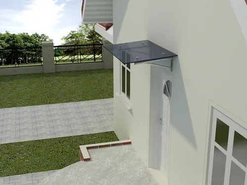 Glasvordach Elbrus Glasart: Grauglas Maße: 275 cm x 90 cm