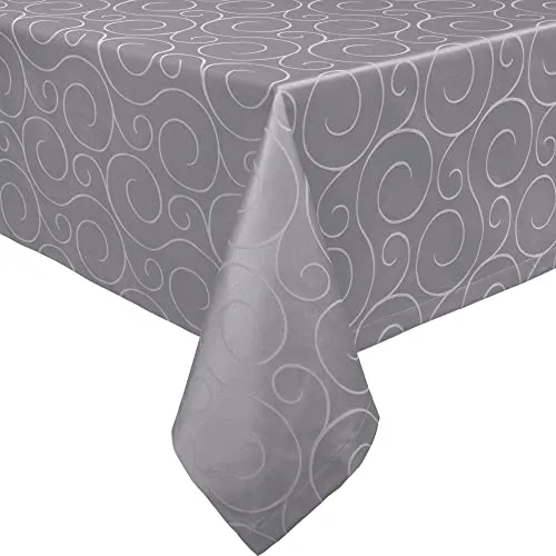 Erwin Müller Tischdecke Jacquard Ranken grau 130x170 cm - Hochwertige Erwin Müller Tischdecke in Jacquard-Qualität mit eleganten Ranken. Pflegeleicht und bügelleicht, ideal für den täglichen Gebrauch. Perfekter Sitz dank hochwertigem Kuvertsaum.