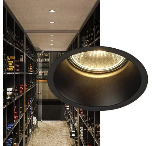 SLV HORN GU10 Downlight, rund, mattschwarz, max. 50W von SLV