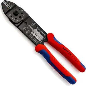 Knipex 97 21 215 - Crimpzange für isolierte Kabelschuhe, aus Spezialstahl, leicht und langlebig