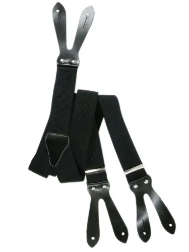 Olata Y Hosenträger zum Knöpfen | Unisex Hosenträger – 3,5 cm. Schwarz