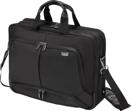 Dicota Laptoptasche Eco Top Traveller Pro - Notebook Tasche bis 17,3 Zoll, wasserabweisend aus recyceltem PET, mit Trolleybefestigung und 30 Jahre Garantie – ideal für umweltbewusste Reisende.