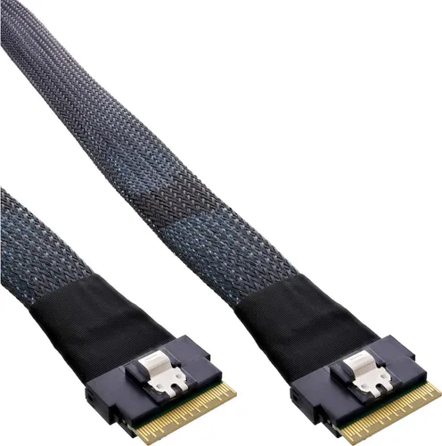 InLine Slim SAS Kabel SFF-8654 0,5m - SCSI-Kabel & Adapter, 48 Gb/s Übertragungsgeschwindigkeit für schnelle Datenübertragungen, ideal für Server und Speicherlösungen.