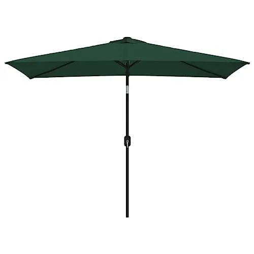 vidaXL Sonnenschirm 200x300cm Grün - Sonnenschirm für Garten und Terrasse, bietet UV-Schutz und ist faltbar. Mit stabilem Stahlmast und Neigungsmechanismus für optimalen Schatten.