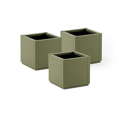 Kreher Pflanzkübel 'Ethica' in strukturierter Optik schmale Version (Farbe/Set wählbar) (3 St)