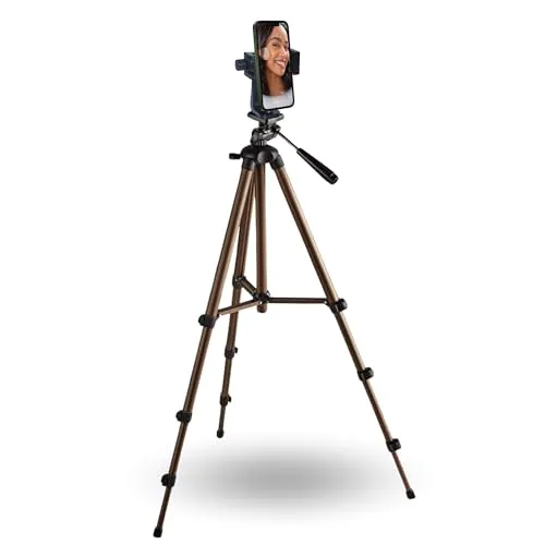 TronicXL 134cm Smartphone Stativ - Hochwertiger Tripod für Fotos und Videos - Handy-Stativ mit drehbarer Halterung, höhenverstellbar von 40-134 cm, ideal für Fotos, Videos und Selfies. Stabile Metallkonstruktion mit Anti-Rutsch-Füßen und praktischer Tasche.