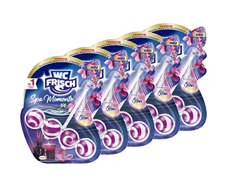WC FRISCH Spa Momente Harmonie Toilettenstein (5x50g), WC Duftspüler mit luxuriösen, ätherischen Ölen, WC Stein für ein verwöhnendes & langanhaltendes Dufterlebnis
