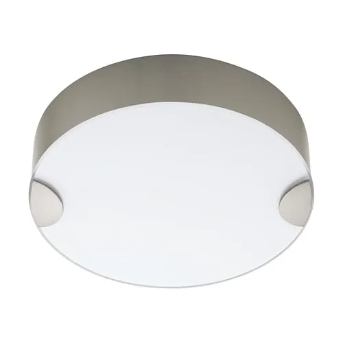 EGLO LED Deckenlampe Cupella, Deckenleuchte, Stahl in nickel-matt, Glas in weiss warmweiß