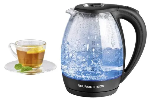 GOURMETmaxx Glas-Wasserkocher mit LED-Beleuchtung