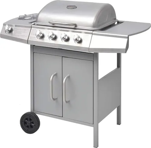 vidaXL Gasgrill mit 4 Brennern und Seitenbrenner von vidaXL