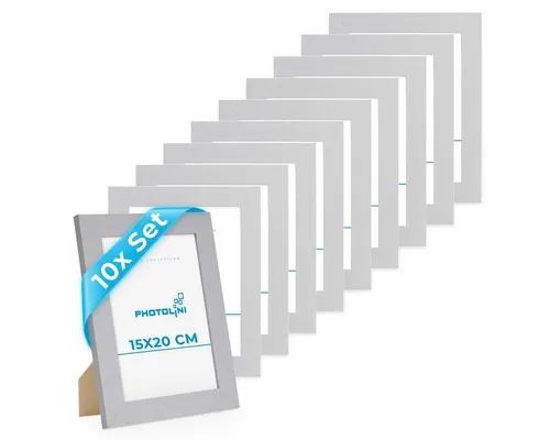 PHOTOLINI Bilderrahmen 10er Set, Big Pack, breite Rahmen, extra Zubehör, (10er Set), im modernen Stil für Ihre stilvolle Wanddekoration