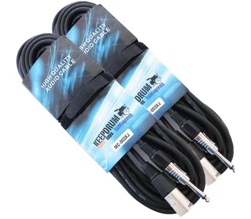 keepdrum 10m MC-001XX-10M Mikrofonkabel XLR 2 Stück - HiFi-Kabel, ideal für Bühnenmusiker, rauschfrei und extrem robust, inklusive 4 wiederverwendbaren Kabelbindern für einfache Handhabung.