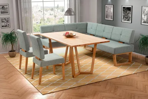 OTTO home Eckbankgruppe Ponza Eckbank Küchenbank, (Set, 4-tlg), Sitzgruppe Esszimmer Stühle Tisch und Bank bequem gepolstert