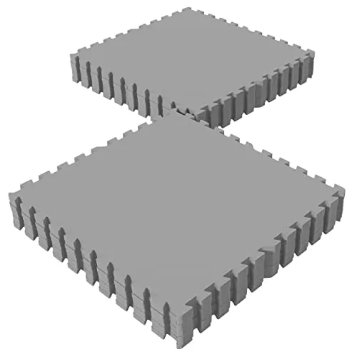 GORILLA SPORTS Bodenschutzmatte Set 16 Matten - Strapazierfähige Trainingsunterlage - Set aus 16 strapazierfähigen Schaumstoffmatten (60x60 cm) für einen bodenschonenden Trainingsbereich. Rutschfest, schall- und stoßdämpfend, ideal für alle Bodenbeläge. Einfach zu reinigen und zu verlegen.