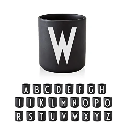 Design Letters AJ Porzellan Becher W, schwarz in schwarz von DESIGN LETTERS