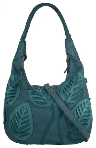 Shopper SAMANTHA LOOK - Eleganter Damen Leder Shopper in Blau - Handtaschen aus 100% Rindleder, Made in Italy. Stilvolle Leder-Applikationen und durchdachte Fächer für Smartphone, Schlüssel und mehr machen diesen Shopper zum perfekten Begleiter im Alltag.