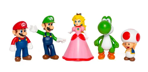 Nintendo Super Mario und Freunde Figuren 5er Set - Action- & Spielfiguren Spielsets mit Mario, Peach, Luigi, Toad und Yoshi - ideal für kreative Spielstunden und zum Sammeln.
