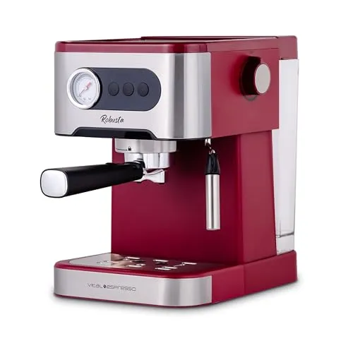 XSQUO Useful Tech Espresso- und Cappuccino-Kaffeemaschine, 1350 W, 20 bar, schwenkbarer Dampfgarer, Thermoblock-System für schnelles Aufheizen. Vital Espresso Robusta.