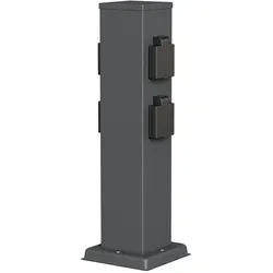 LEDSCOM Gartensteckdose Polly, 4-fach Edelstahl für außen in weiß von LEDs Com