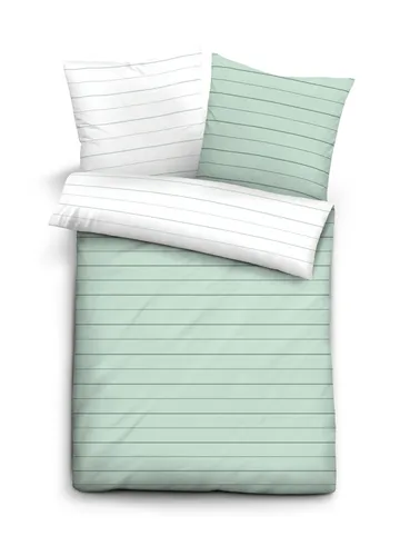 biberna 0636044 Mako-Satin Bettwäsche - Bettwäsche-Set aus hochwertigem Mako-Satin, 100% Baumwolle, mit feinem Glanz und weichem Griff. Pflegeleicht und atmungsaktiv, ideal für erholsame Nächte.