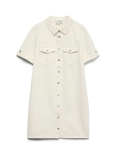 VERO MODA VMJENNIE SS Short Denim Dress Mix NOOS in weiß von VERO MODA