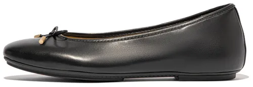 FitFlop Mary Janes - Schwarze Damen Ballerinas - 38 EU - Bequeme Ballerinas für Damen, ideal für den Alltag. Mit einer Absatzhöhe von nur 0.9 cm und einer hochwertigen Lederinnensohle bieten sie perfekten Komfort und Stil.