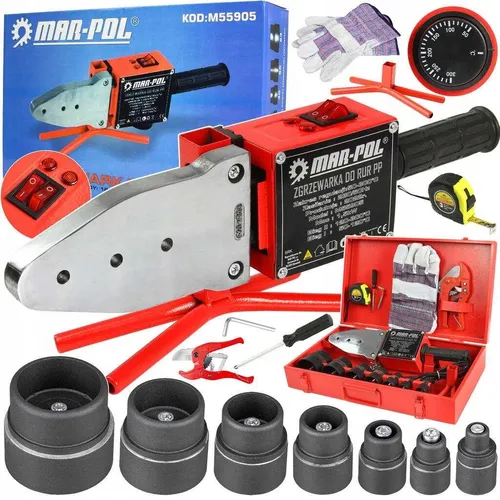 MUFFENSCHWEIßGERÄT PE-ROHR Ø16-63mm - Schweißgerät für PE, PP, PB und PVDF Rohre, ideal für präzises Schweißen und langlebige Verbindungen in der Sanitär- und Heizungsinstallation.