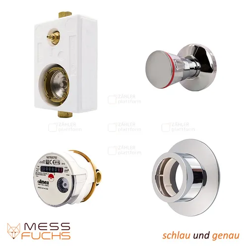 Wasserzähler Unterputz Montageblock TEC 3000 ALLMESS UP6000 Mono Warmwasser Set