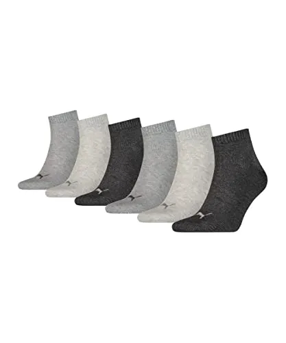 PUMA 6er Pack Unisex Quarter Plain Sportsocken 6P ECOM, 47-49, Grau