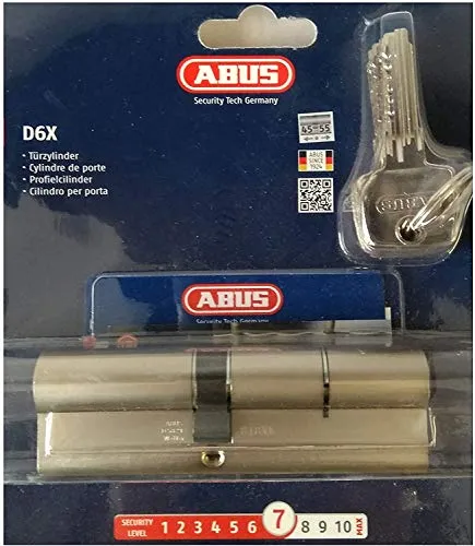 ABUS Profilzylinder D6X mit Codekarte und 5 Schlüsseln (45/55)