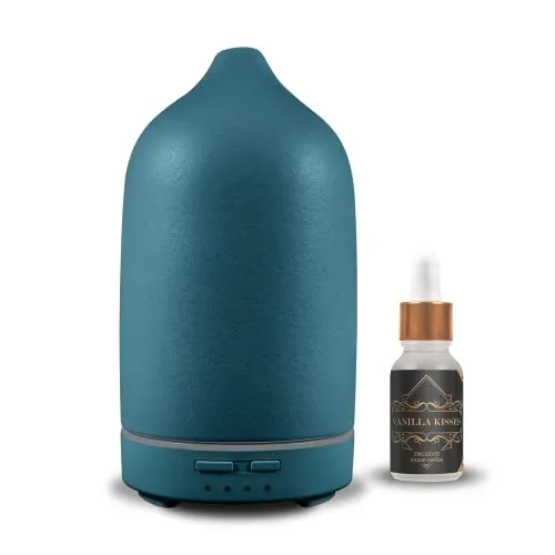 Aroma Diffuser AS Mini (sea Green) | von Reima | Ultraschall Luftbefeuchter | inkl. hochwertigem Parfümöl Vanilla Kisses | Hauch von Vanille & Moschus