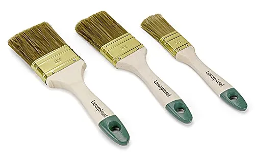 PLID® Pinsel für Holzlasur - Pinsel-Set für Holzwurmtod - Malerpinsel universell einsetzbar - Flachpinsel für Holschutzmittel - Borstenpinsel für Innen & Aussen