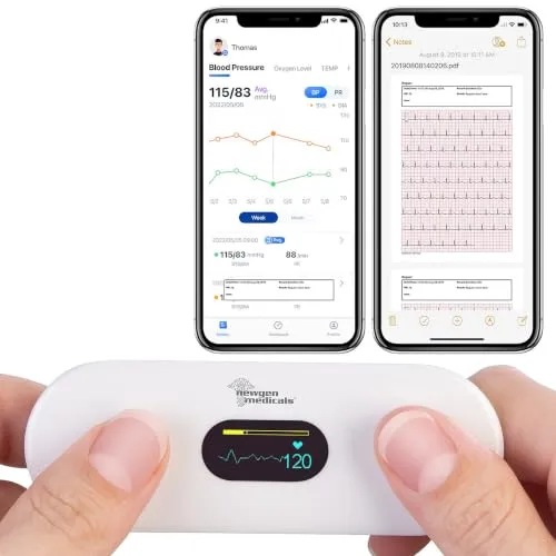 Mobiles EKG-Messgerät mit OLED-Display und KI-Analyse