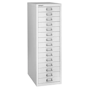 BISLEY MultiDrawer™ L3915 Schubladenschrank - Schubladenschrank aus Stahl mit 15 leichtgängigen Schubladen, ideal für die übersichtliche Ablage von A4-Unterlagen im Büro.