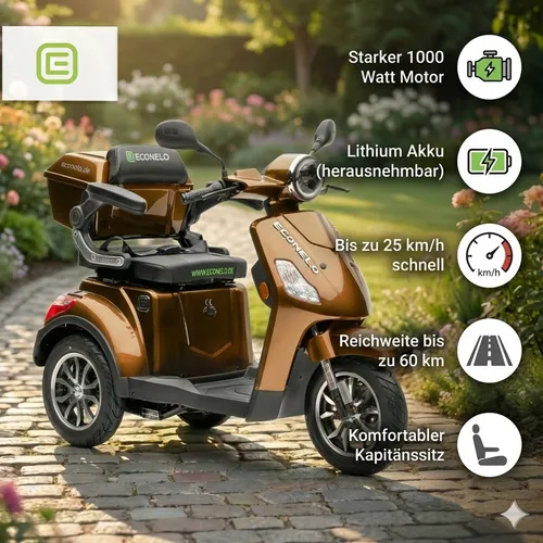 Econelo J1000 Seniorenmobil mit Lithium-Akku