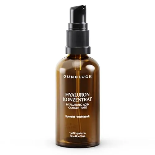 JUNGLÜCK HYALURON KONZENTRAT 50ml - Geliges Serum Gesichtspflege, mindert Trockenheitsfältchen und sorgt für ein pralles Hautgefühl.