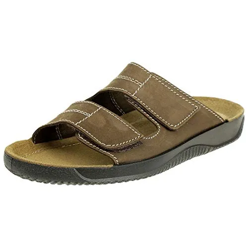 Rohde Soltau Pantolette 42 EU - Herren-Pantoletten aus atmungsaktivem Leder in Mocca, ideal für den Sommer mit praktischen Klettverschluss für optimalen Sitz.