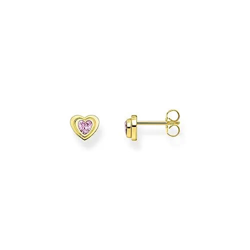 THOMAS SABO Ohrstecker Herz mit pinkfarbenem Zirkonia in gold von THOMAS SABO