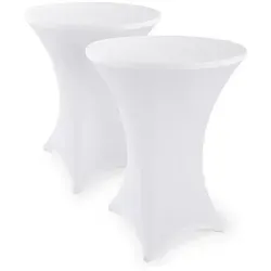 Blumtal Stehtischhusse Stretchbezug - Hussen für Bistrotische, eleganter und stretchbarer Bezug in Weiß, ideal für Veranstaltungen und Feste, pflegeleicht bei 40°C Schonwäsche.