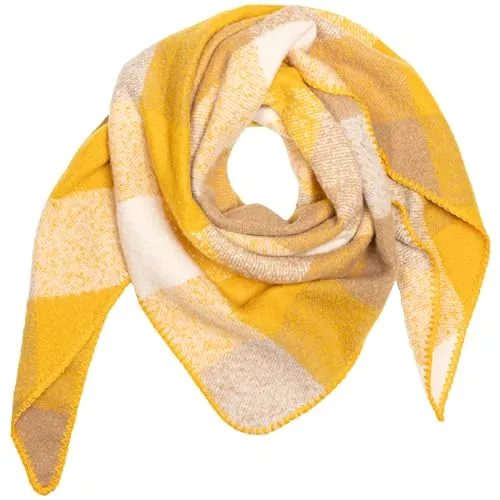 Caspar SC526 Damen XXL Winter Schal Dreieckstuch in Gelb in gelb von Caspar