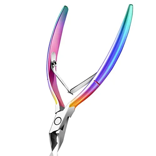 LEEQBCR Professioneller Nagelhautentferner - Professioneller Nagelhautschneider mit hochdichtem Edelstahl, Spiegelpolierverfahren - Maniküristen-Lieblings Hautzange zum Entfernen von Nagelhaut